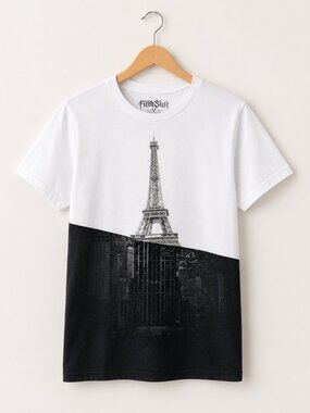 Eiffel Tower M French style City Graphic T-Shirt Y2K Grunge
